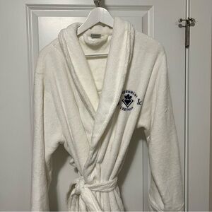 White Plush Bathrobe with Embroidered Logo